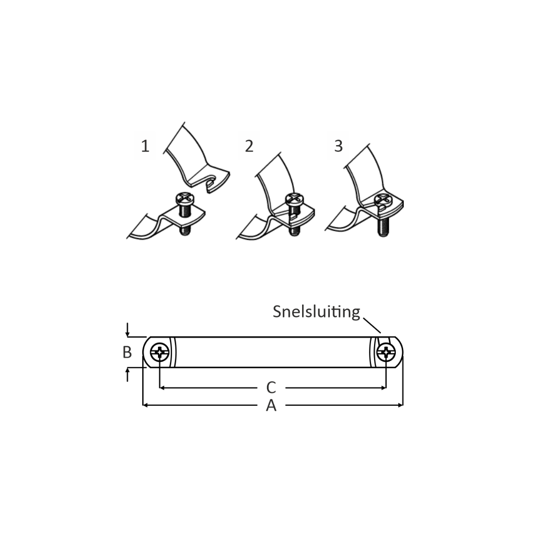 Tom rioolbeugel thermisch verzinkt – m8 - snelsluiting - Afbeelding 2